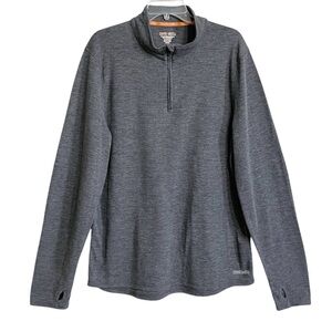 Omni Wool Men 1/4 Zip Wool Blend Base Layer XXL Gray Outdoor Pullover Athleisure